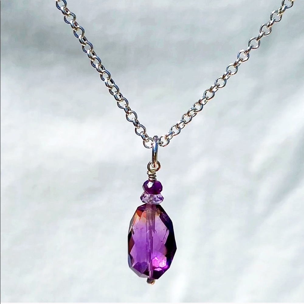 Hand Made Amethyst Charm Necklace